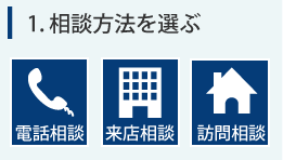 電話相談・来店相談・訪問相談